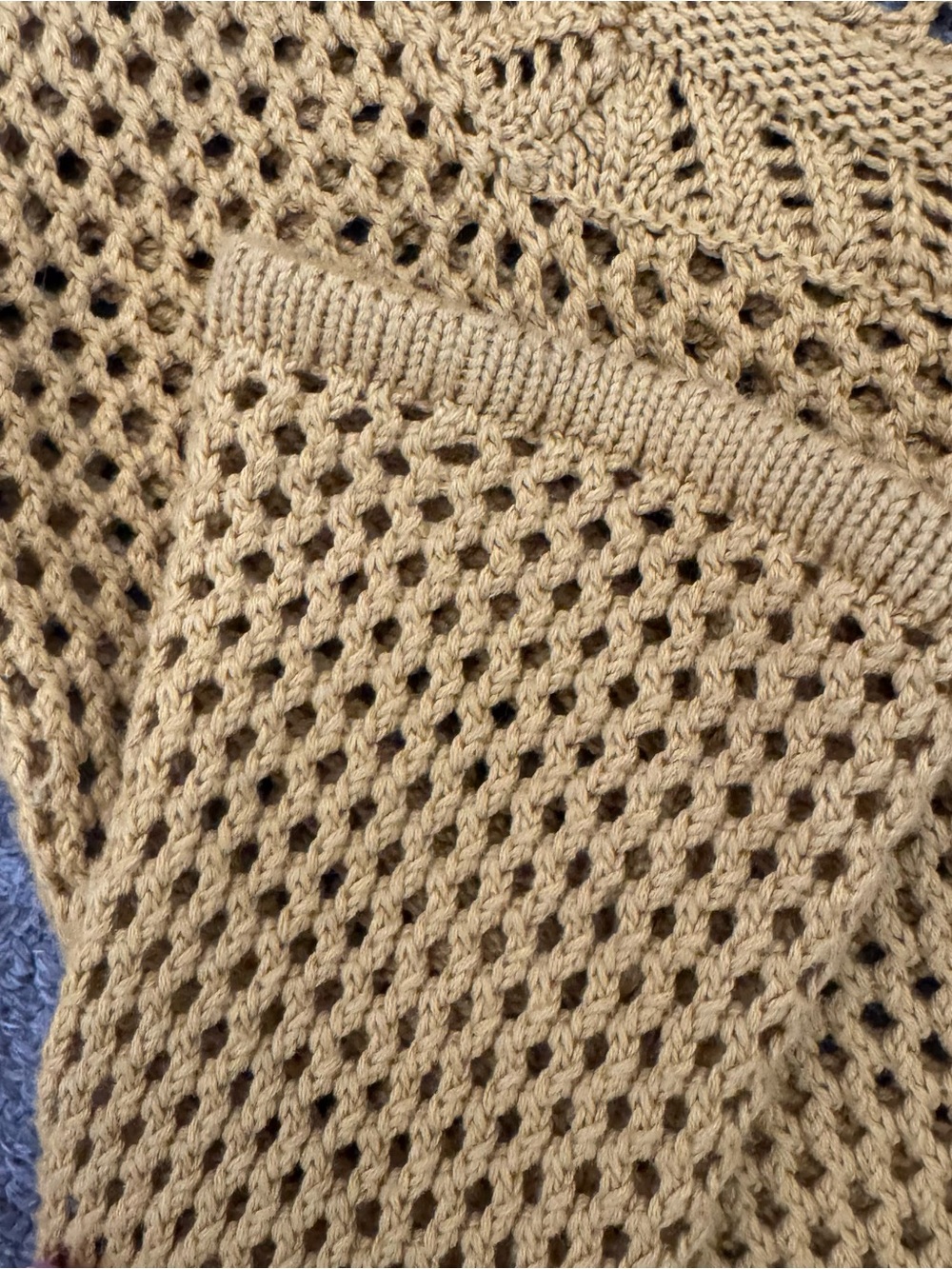 naked wardrobe Mustard Yellow Open-Weave Button Front Cardigan size medium - Picture 3 of 6